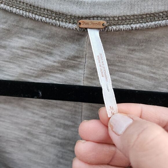 Free people gray embroidered henley - Picture 9 of 9